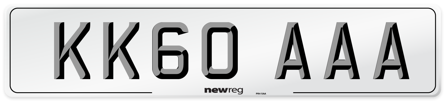 KK60 AAA Number Plate from New Reg